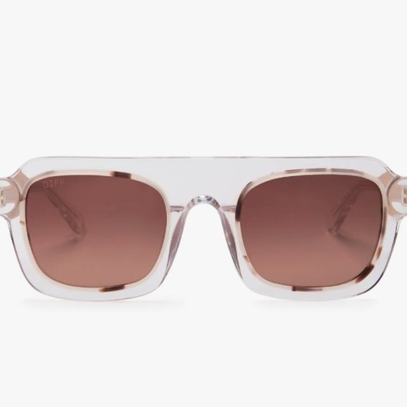 Diff Eyewear Accessories - Diff Eyewear Alden Clear Crystal Wine Gradient Sunglasses